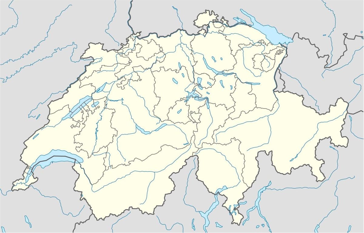 карта Швейцарыі вектарная карта 