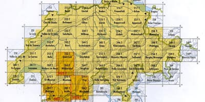 Карта Швейцарыі Паштовы індэкс