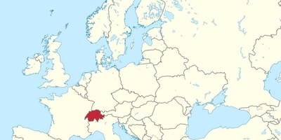 Карта свету са Швейцарыяй падкрэсліў