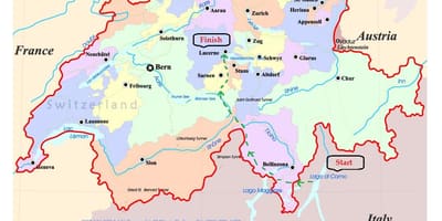 Карта вуліц горада Швейцарыя Люцэрн