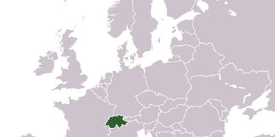 Швейцарыя размяшчэнне на карце Еўропы