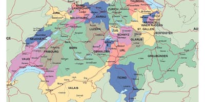 Карта Цюрых, Швейцарыя і наваколлі