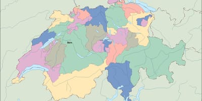 Карта палітычная карта Швейцарыі