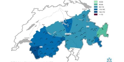 Карта снежны карце Швейцарыі