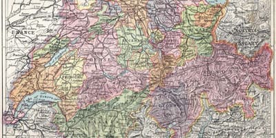 Карта старая карта Швейцарыі